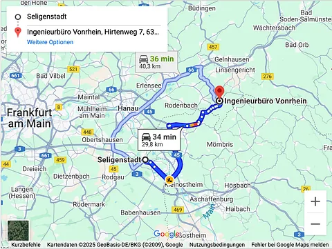 GTÜ Seligenstadt Anfahrt